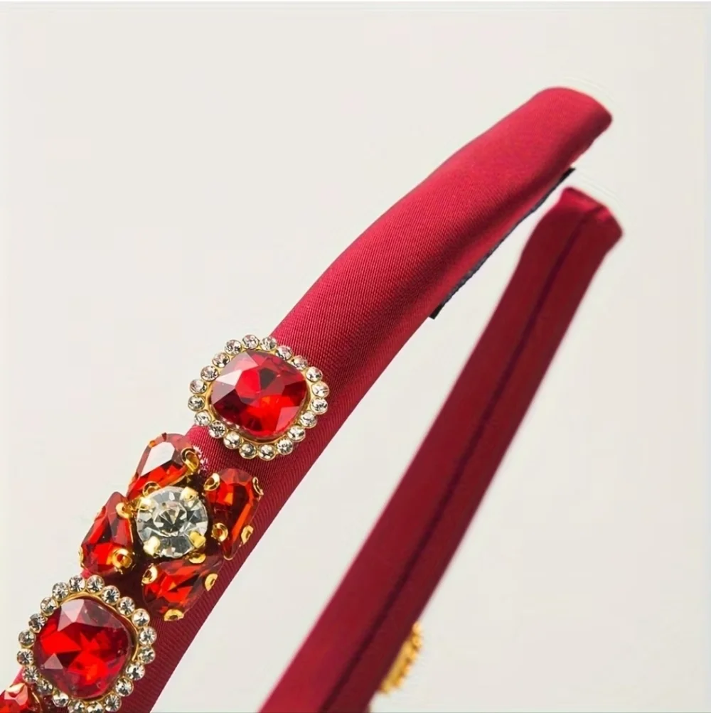 Rhinestone Headband, Red  NEW
